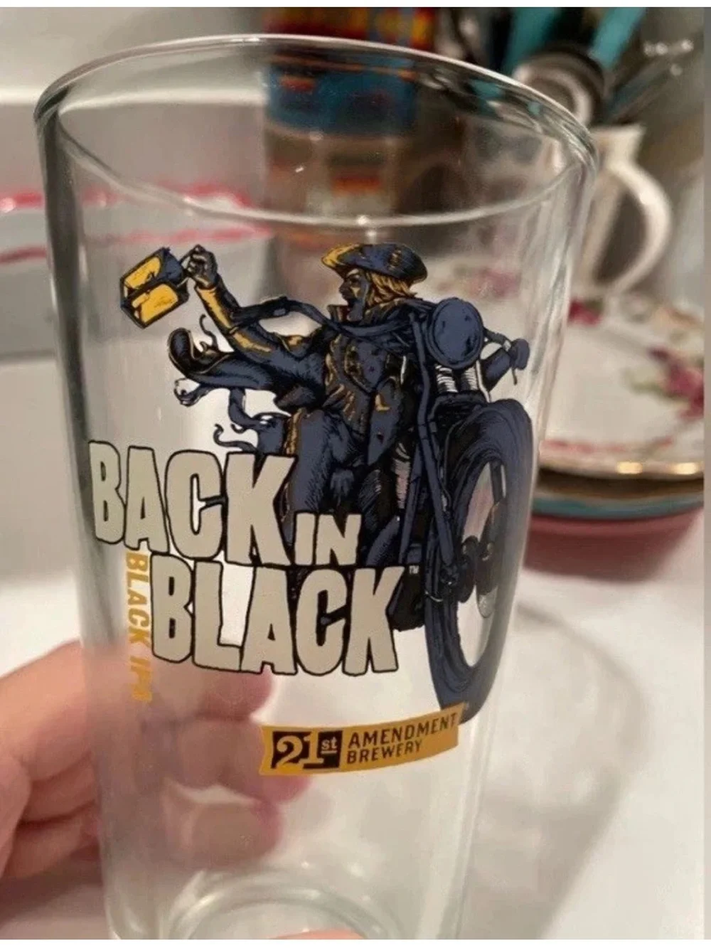 Back In Black 2lst. Amendment Brewery IPA Pint Glass